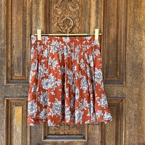 Brandy Melville Orange Floral Skirt